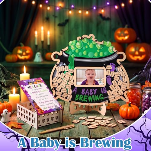 Halloween Baby Shower Guest Book Set - Baby is Brewing Theme, 63 Pcs