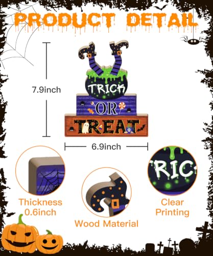 Putuo Decor Halloween Witch Cauldron Sign - Trick or Treat Variation