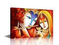 24x16 Inch Framed Wall Art Krishna Canvas Painting for Bedroom Hindu Decor - Variation of Artwork-15