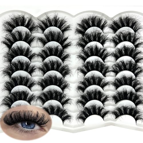 Dramatic Fluffy 20mm Long False Eyelashes - Wispy Strip Lashes for Glamour - Variation of Lashes 06