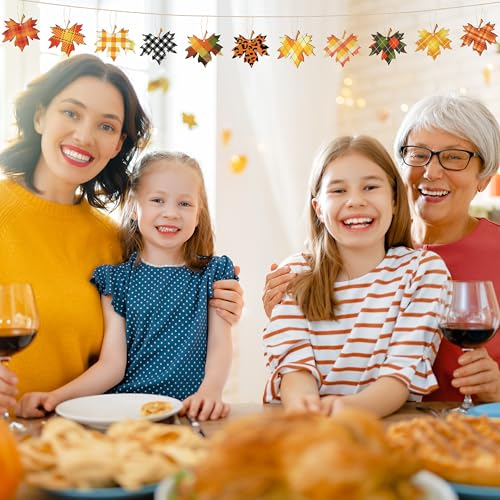 24 Pcs Maple Leaf Hanging Ornaments Fall Harvest Decorations for Thanksgiving