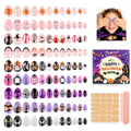 Kids Halloween Press-On Nail Set - 9 Styles Pumpkin Ghost Web Bat - Variation of THIS listing