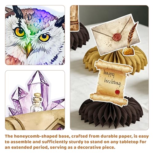 Magical Wizard Honeycomb Centerpieces Set for Party Decorations - 12 Pieces