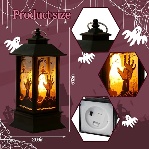 Halloween Decor Lantern Lights Mini Pumpkin Ghost Bat Tree Candle Set - Indoor Outdoor