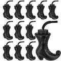 12 Pack Halloween Witch Boot Cups with Lids & Straws - 10 oz Reusable Plastic Party Drinkware