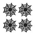 Halloween Spider Web Coasters Set - Black Cobweb Placemat Decorative Tableware (10pcs)