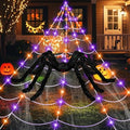 Halloween Spider Web Lights with Remote Control & Giant Spider - Outdoor Indoor Decor