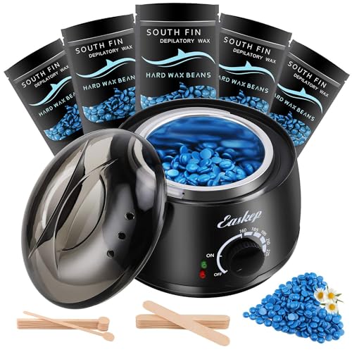 Waxing Kit with Wax Warmer, Adjustable Temperature, 5 Bead Packs & Applicators