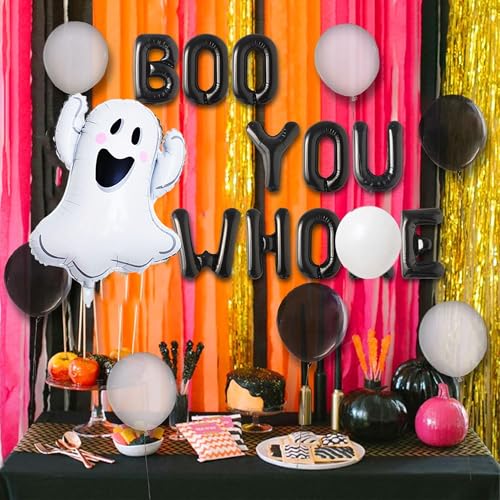 22 PCS Halloween Balloon Decorations Boo You Who Set - Party Supplies