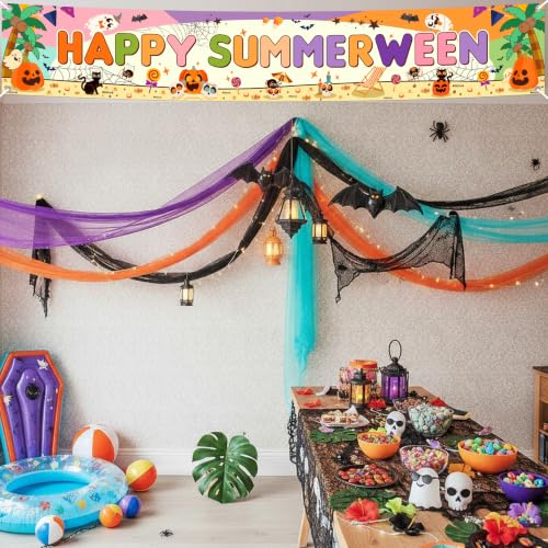 Summerween Yard Banner - 118 x 19.6 Inch Halloween Party Decorations
