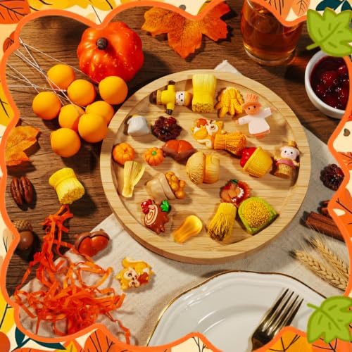 Thanksgiving Mini Resin Figurines Set - 30 Pieces Autumn Fall Decor