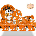 Halloween Party Plates Set with Napkins, Forks & Tablecloth - 73 Pieces