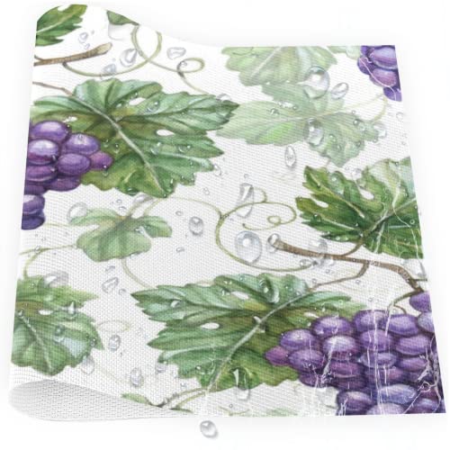 Purple Grape Placemats Set of 6 Heat Resistant Vinyl Table Mats for Kitchen Dining