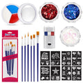 Patriotic Face Paint Kit with Glitter & Brushes - Independence Day Variation of THIS Listing