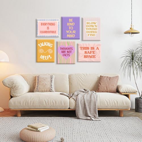 Motivational Psychology Wall Art Canvas Set - 8x10 Inch Prints, Office Decor, Positive Quotes, Therapy Artwork - Variation of Psychology Prints
