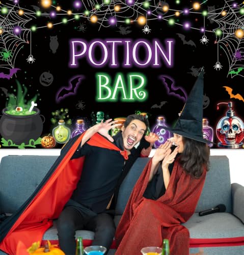 Halloween Potion Bar Backdrop Banner Party Decorations Indoor Outdoor