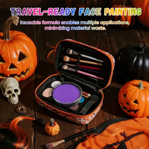 Purple Water Based Face Paint for Halloween - Vibrant & Fast-Drying, 1.06 oz - Variation: Purple