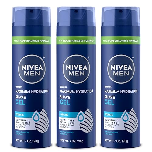 Men's Hydrating Shave Gel with Aloe Vera & Provitamin B5 - 3 Pack, 7 Oz