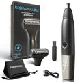 FREIOWEEI 2026 New Upgrade Men's Nose and Ear Trimmer with LED Display – Rechargeable Nose Hair Trimmer for Men, Eyebrow and face Trimmer, Powerful Motor & Dual-Edge Blades, Waterproof