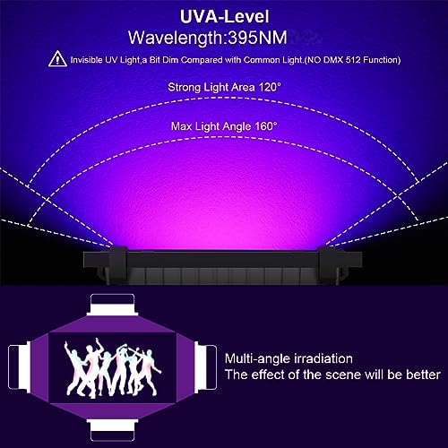 300W Black Lights Outdoor Flood Light - High Power UV LED with Waterproof IP66, Halloween & Party Use - 2 Pack