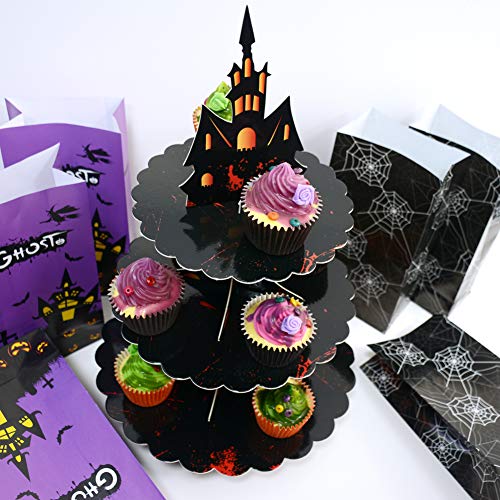 Castle 3-Tier Halloween Cupcake Stand - Gothic Tower Decorations, Variation of Castle