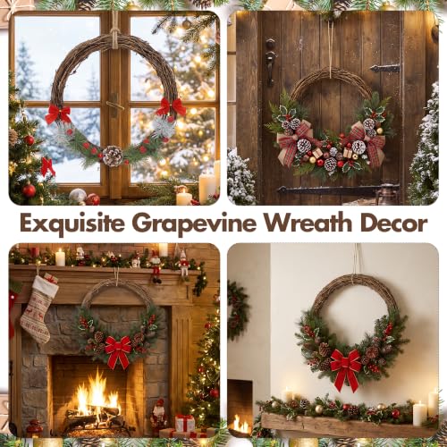 16 Inch Natural Grapevine Wreath for DIY Christmas Holiday & Wedding Decor - Rustic Garland