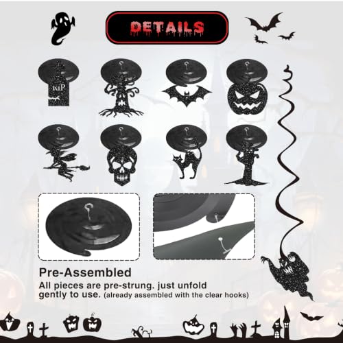 Halloween Decorations Banner Bat Swirl Party Decor Indoor - Spooky Set