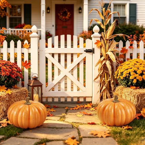 Artificial Foam Pumpkin Large 9.5 x 10.1 Inches - Rustic Fall Decor