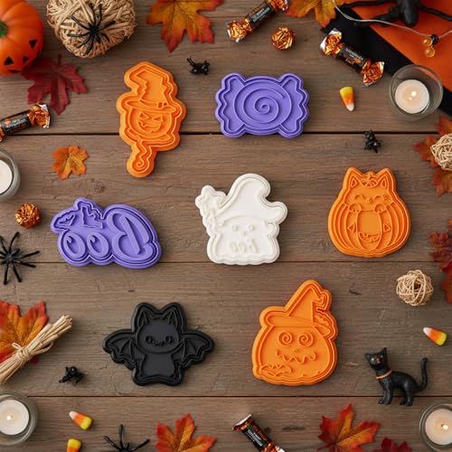 Halloween Boo Cookie Cutters Set - Purple 3D Bat Design for Baking & Decorating - Variation of Boo