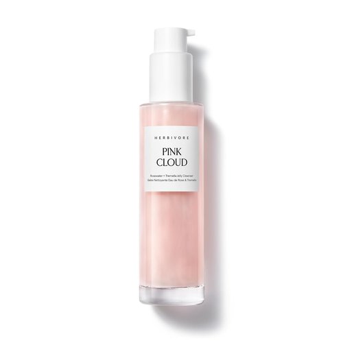 HERBIVORE Pink Cloud Creamy Jelly Cleanser - Hydrating Face Wash with Rosewater & Squalane | Vegan, 100 mL / 3.4 oz