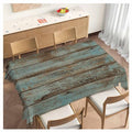 70 x 52 Inch Rustic Barn Wood Tablecloth for Indoor and Outdoor Dining - Washable, Non-Fading, Elegant Butterfly Edges