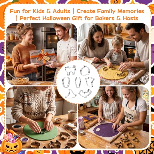 7-Piece Halloween Cookie Cutter Set - Stainless Steel Spooky Shapes for Baking & Crafts