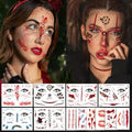 Fake Tattoos Set 260+ Designs for Halloween Face & Body - Waterproof & Safe