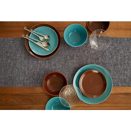 Pure Linen Table Runner Black 14 x 144 Inches - Athena Variation