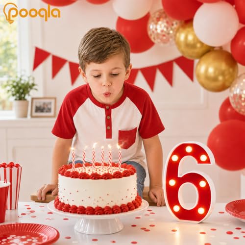 Red Light Up Numbers 50th Birthday Party Decorations for Him & Her - Variation of THIS Listing