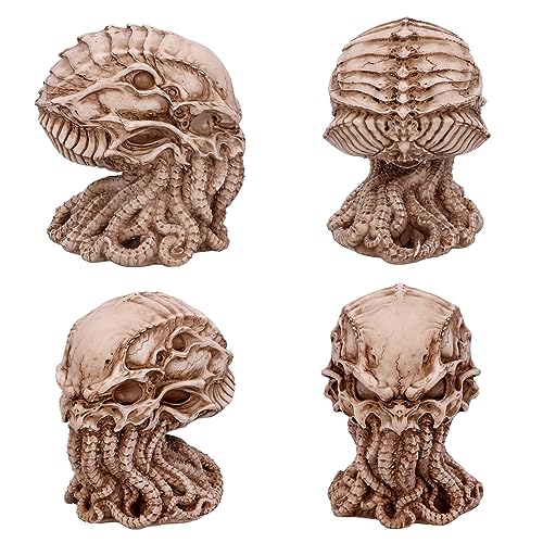 Cthulhu Skull Figurine for Halloween & Decor - White 6 Inch Mythical Sea God
