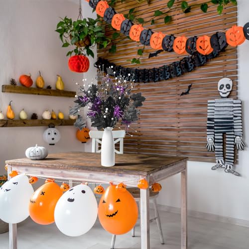 Black Purple Halloween Decorations Set - Indoor Farmhouse Style, 5 Pieces