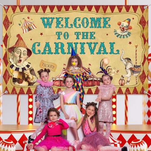 Halloween Carnival Backdrop 73x43 Inch Vintage Circus Photo Background