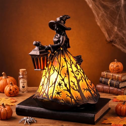 Halloween Witch Lamp Gothic LED Night Light Table Lamp Decor
