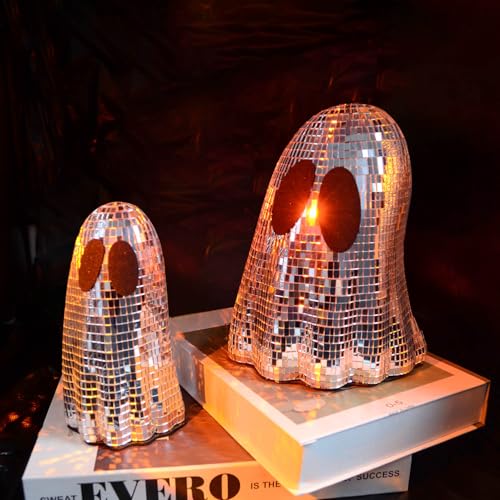 Halloween Disco Ghost Decor Set - Glitter Tabletop Props for Indoor Holiday Party