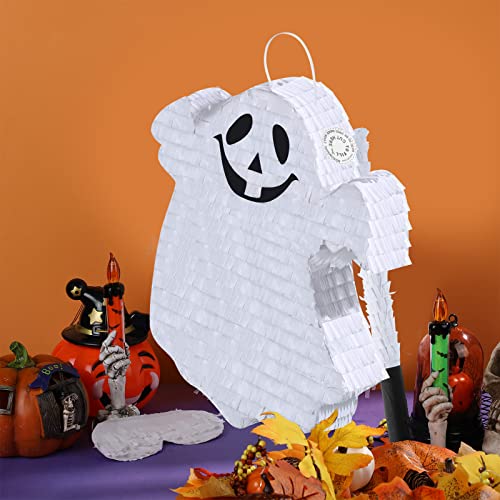 Halloween Ghost Piñata Set with Stick and Blindfold - Party Game Decoration