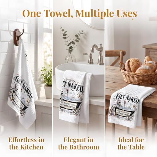 Halloween Skeleton Kitchen Towel - Holiday Bathroom Decor - 23.6x13.8 Inches