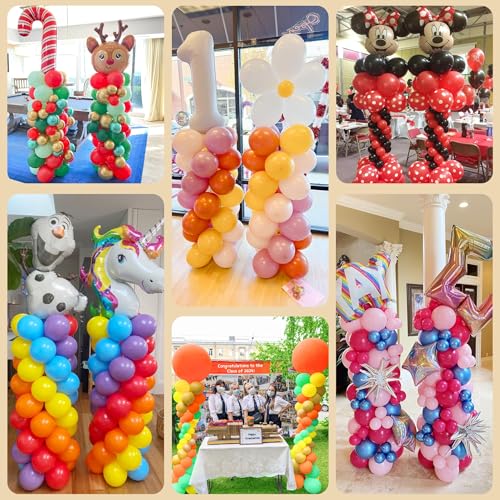 2 Pack Balloon Column Stand Kit with Reusable Metal Telescopic Poles - Stable DIY Party Decoration