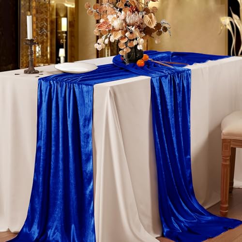 Velvet Table Runner 20x120 Inch - Royal Blue Elegant Dining Décor