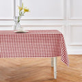 Burgundy Linen Tablecloth 60 x 120 Inches Gingham Check - Formal Dining