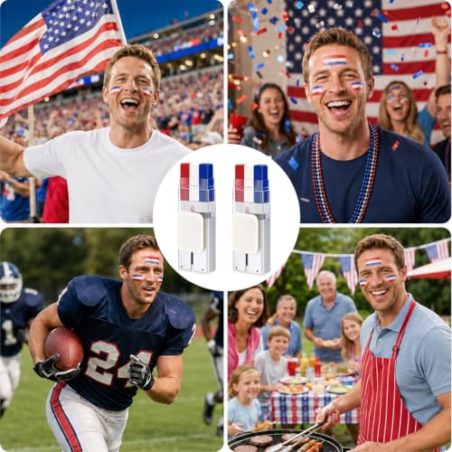 Red White Blue Face Paint Stick - USA Patriotic 4th of July & Soccer Fan