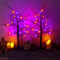 2-Pack 24-Inch Halloween Spooky Tree with Lights & Timer - Indoor Decor, Style 01