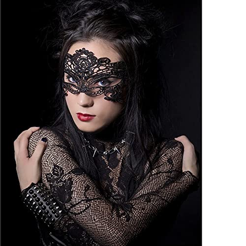 Black Lace Eye Mask for Women Masquerade Halloween Party Accessories - Set of 4