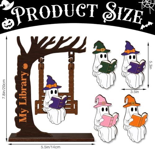 Halloween Spooky Ghost Swing Decor - Indoor Shelf and Table Accent