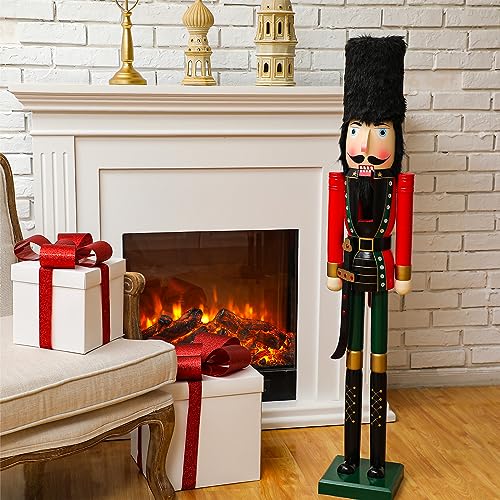 Large 4ft Wooden Christmas Nutcracker Decor Outdoor Holiday Soldier Ornament